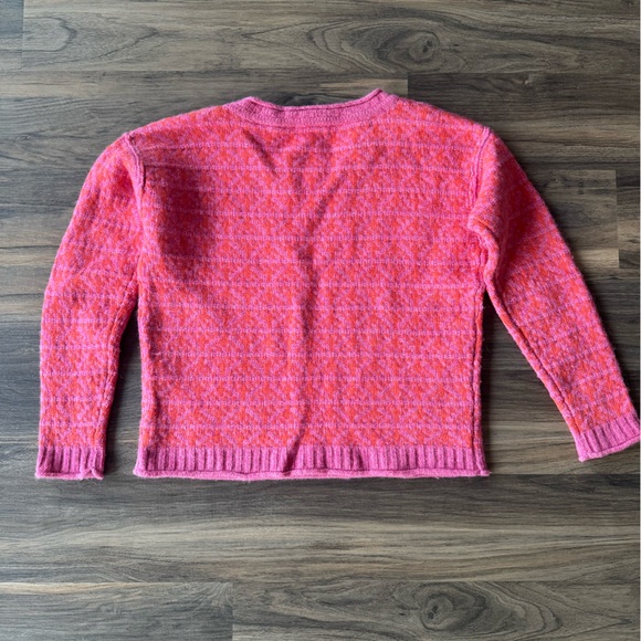 Sundance Sweater Pink Orange Lambswool Angora Relaxed Pullover Sz Small - Picture 5 of 5